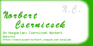 norbert csernicsek business card